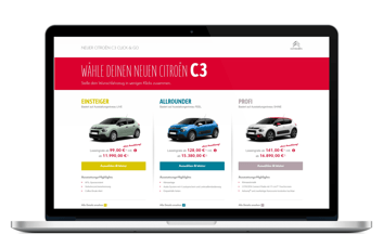 Neuer Click & Go Konfigurator für neuen CITROËN C3