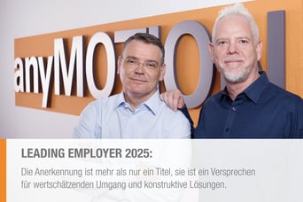 Leading Employer: anyMOTION auch 2025 ausgezeichnet