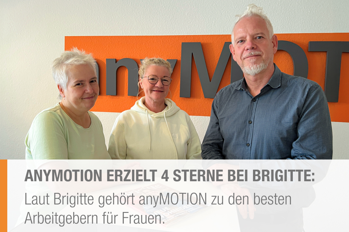 BRIGITTE kürt beste Arbeitgeber für Frauen: anyMOTION gehört dazu