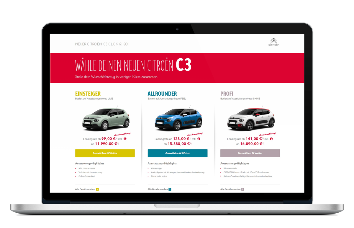 Neuer Click & Go Konfigurator für neuen CITROËN C3
