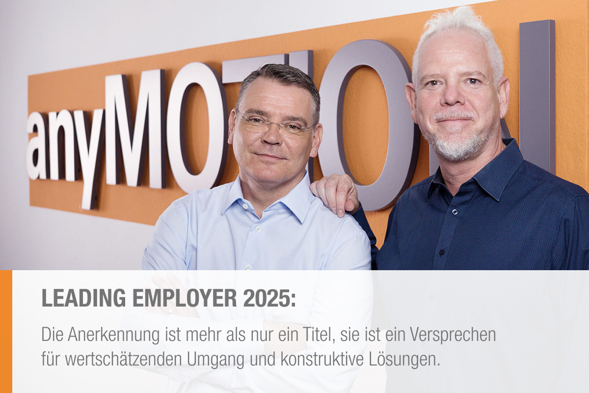 Leading Employer: anyMOTION auch 2025 ausgezeichnet