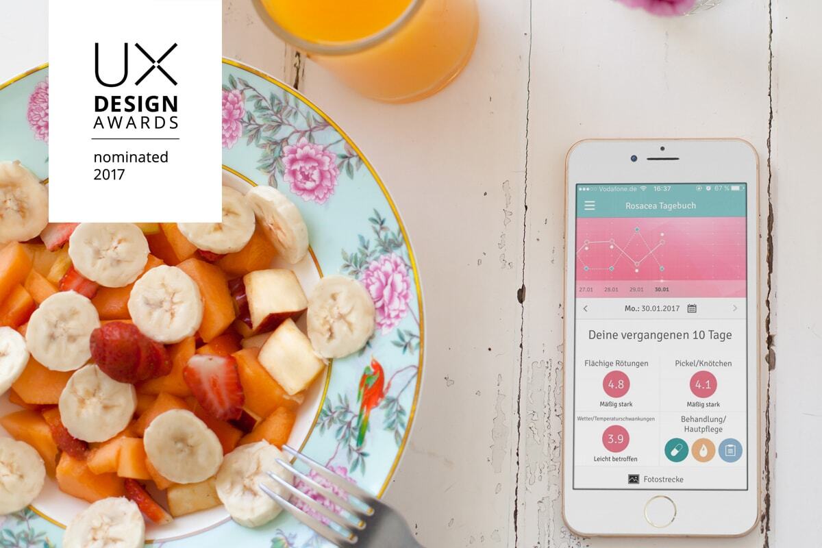 +++ NEWS +++ Rosacea-Tagebuch auch für UX-Design-Awards nominiert